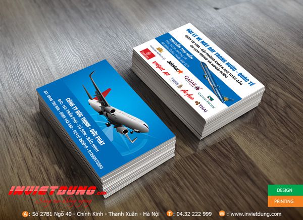 Mẫu card visit bán vé máy bay, Card visit phòng vé máy bay đẹp